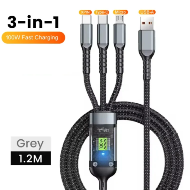 100W USB Charging Cable (3-in-1)